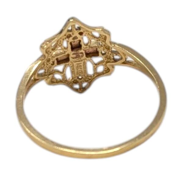 Estate 14K Tri-Color Gold Filigree Cross Ring Size 9 – 2.21g - Picture 3 of 6